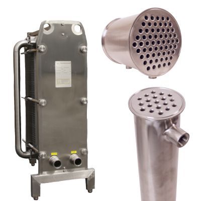 Insulated Condenser Tank | Tri Clamp 12 in. x 12 in. w/ Perlite Insulation,  3/8 in. JIC Coil, Cut-Out Lid - SS304