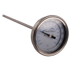 Reotemp Sanitary 3 in. Dial Thermometer w/ Back Mount, 1 1/2 in. Tri-Clamp  - John M. Ellsworth Co. Inc.