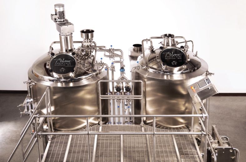 Group of valves on brewhouse system