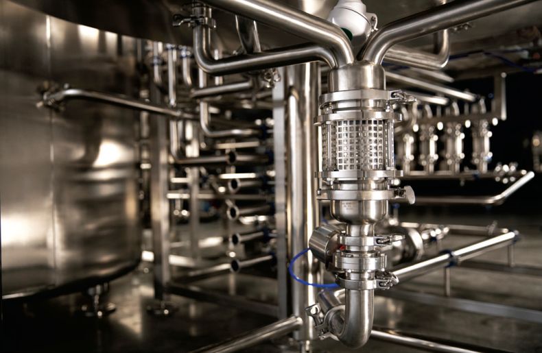 Group of valves on brewhouse system